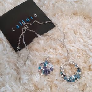 Callura Swarovski Necklace Set of 2 EUC